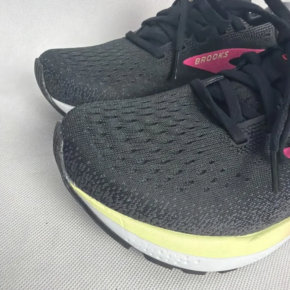 Brooks Ghost 16 Womens Running Shoes Black Pink Grey 1204071B046